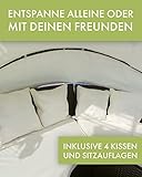 Swing & Harmonie Polyrattan Sonneninsel mit LED Beleuchtung + Solarmodul inklusive Abdeckcover