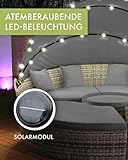 Swing & Harmonie Polyrattan Sonneninsel mit LED Beleuchtung + Solarmodul inklusive Abdeckcover