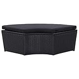 vidaXL Outdoor Sonneninsel mit Sonnendach Lounge Gartenliege Sonnenliege Sitzgruppe Liege Insel Gartenmöbel Gartenset Poly Rattan Schwarz
