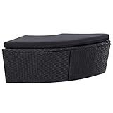 vidaXL Outdoor Sonneninsel mit Sonnendach Lounge Gartenliege Sonnenliege Sitzgruppe Liege Insel Gartenmöbel Gartenset Poly Rattan Schwarz