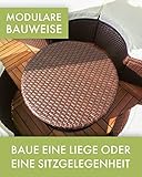 Swing & Harmonie Sonneninsel - Poly Rattan Lounge - mit LED Beleuchtung - Hochwertige Garten-Couch - Outdoor-Chill-Lounge - Couchliege Garten - Sunbed - (210cm, Grau) - 2