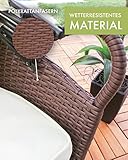 Swing & Harmonie Sonneninsel - Poly Rattan Lounge - mit LED Beleuchtung - Hochwertige Garten-Couch - Outdoor-Chill-Lounge - Couchliege Garten - Sunbed - (210cm, Grau) - 5