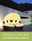 Swing & Harmonie Sonneninsel - Poly Rattan Lounge - mit LED Beleuchtung - Hochwertige Garten-Couch - Outdoor-Chill-Lounge - Couchliege Garten - Sunbed - (210cm, Grau) - 7