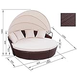 SVITA Polyrattan Sonneninsel Braun 180 cm - 6