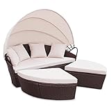 SVITA Polyrattan Sonneninsel Braun 180 cm - 5