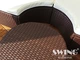 Swing & Harmonie Polyrattan Sonneninsel 180cm Tisch/Hocker