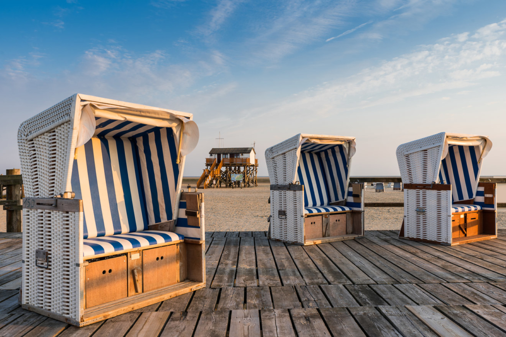 Strandkörbe auf dem Strand von St. Peter-Ording; Nordfriesland;